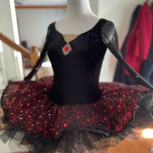 Red and black pancake dance costume